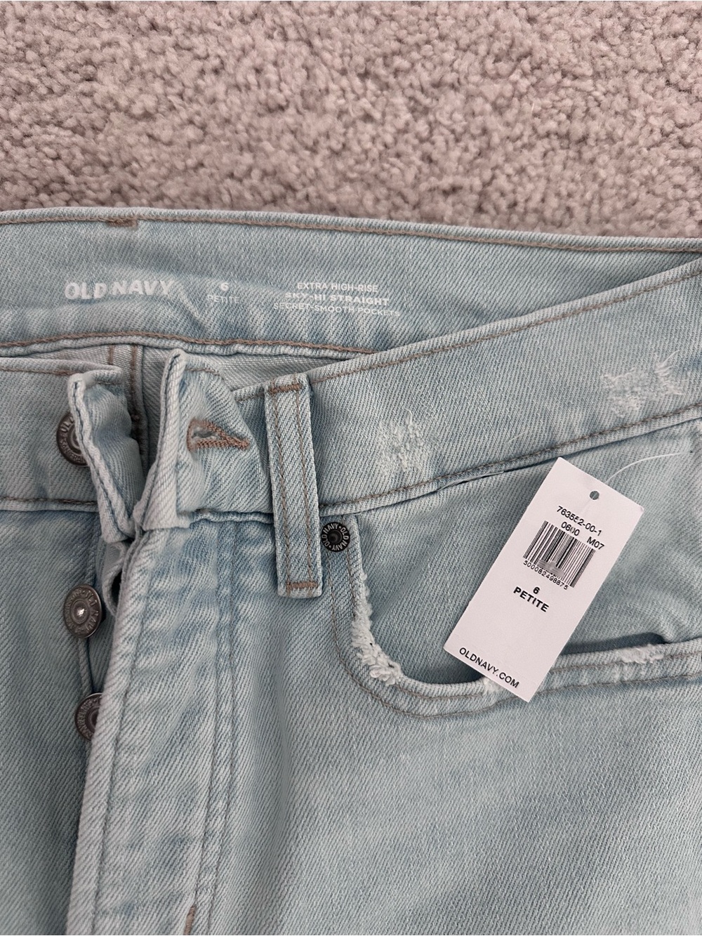 Old Navy Light Blue High-Rise Button-Fly Jeans